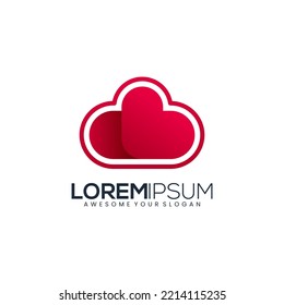 Cloud Love modern logo gradient