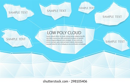 Cloud low-polygonal design infographic vector