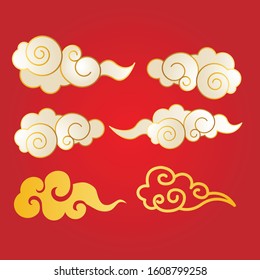 Cloud for Lunnar new year decoration in banner, poster, card, calendar with lucky wish.