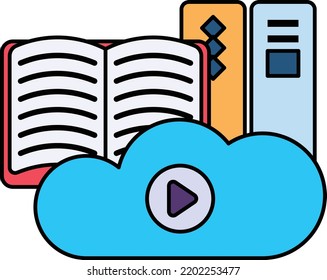 Cloud Machine Learning Model Concept, AI Platform Vector Icon Design, Cloud Processing Symbol, Computing Services Sign, Web Services And Data Center Stock Illustration