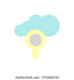 Cloud, Lupe-Symbol. Einfache, farbige Vektorelemente von Icons für Internet-Speicher für i und ux, Website oder mobile Anwendungen