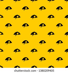 Cloud with magnifying glass pattern seamless vector repeat geometric yellow for any design
