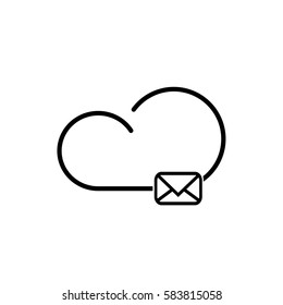 Cloud Mail Icon in flat style