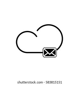 Cloud Mail Icon in flat style