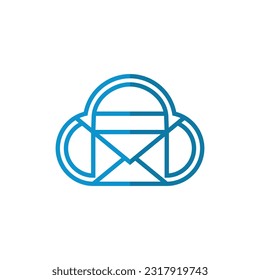 Cloud Mail Logo design template, Cloud and mail icon logo design vector template