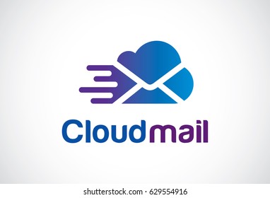 Cloud Mail Logo Template Design Vector, Emblem, Design Concept, Creative Symbol, Icon