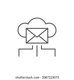 Cloud mailing line outline icon