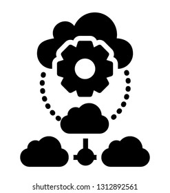 Cloud maintenance glyph icon 