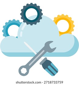 Configurações de Manutenção de Nuvem com Ilustração de Reparo