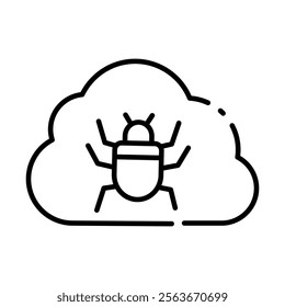 Cloud Malware Defense – Cloud with Bug Representing Threat Detection in Cloud Systems