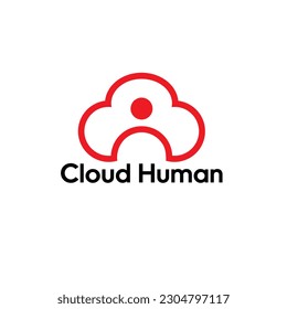 a cloud man logo vector illustration