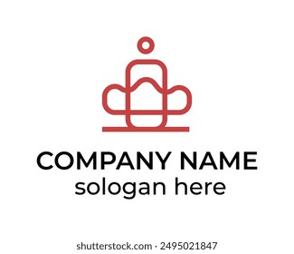 Cloud with man and phone icon logo design template