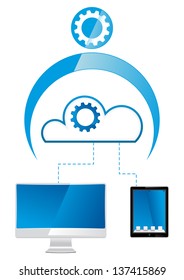 cloud man with virtual links