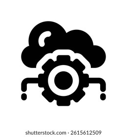 cloud management glyph icon. Strong and solid vector icon for websites, mobile interfaces, presentations, and visual branding. High quality and easy to edit.