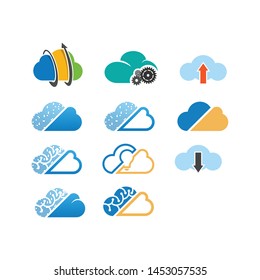 Cloud management logo symbol set design image
