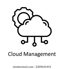 Cloud Management  Vector  outline Icon Design illustration. Seo and web Symbol on White background EPS 10 File
