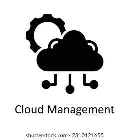 Cloud Management  Vector Solid Icon Design illustration. Seo and web Symbol on White background EPS 10 File