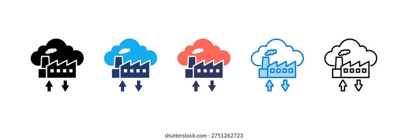 Cloud Manufacturing icon sheet multiple style collection