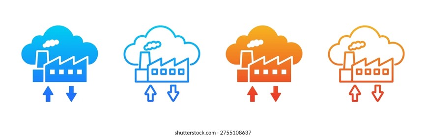 Cloud Manufacturing icon sheet multiple style collection