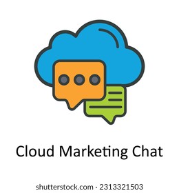 Cloud Marketing Chat Vector   Fill outline  Icon Design illustration. Digital Marketing  Symbol on White background EPS 10 File