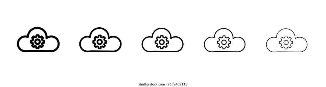 Cloud Marketing icon black and white vector sign