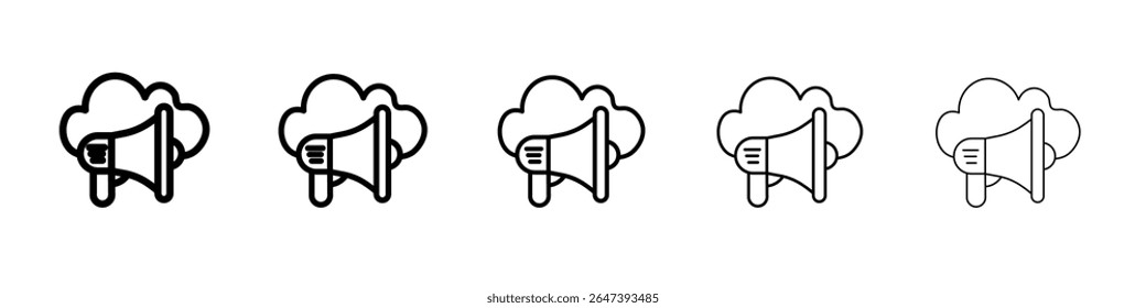 Cloud Marketing icon flat illustration set logo