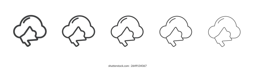 Cloud Marketing icon outline ilustration vector symbol