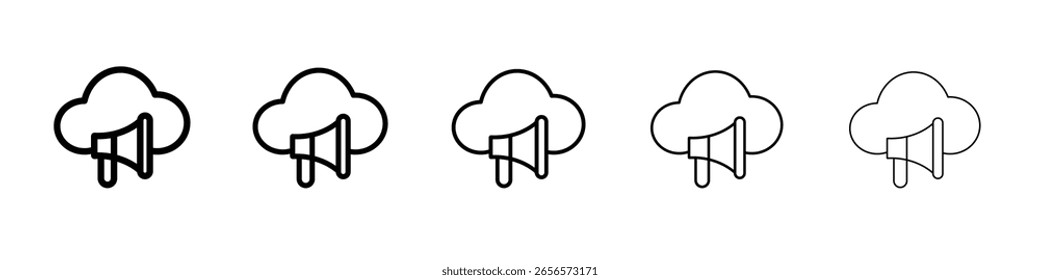Icono de marketing en la nube esbozo simple ilustración aislada