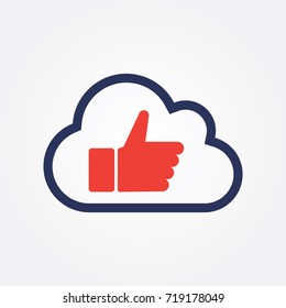 Cloud Marketing Icon Sign Flat Isolated Vector Graphic Design