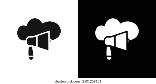 Cloud Marketing icon Symbol mark in filled style
