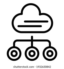 Cloud marketing solution icon. Outline cloud marketing solution vector icon for web design isolated on white background