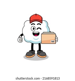 cloud mascot cartoon as an courier , character design
