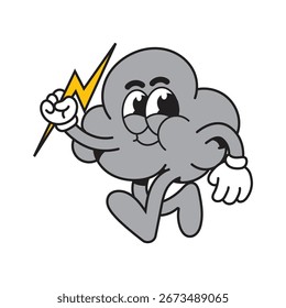 Cloud mascot character cartoon icon illustration