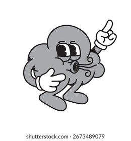 Ilustración de icono de personaje de mascota de la nube