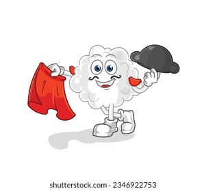 the cloud matador with red cloth illustration. character vector