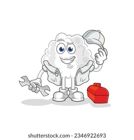 the cloud mechanic cartoon. cartoon mascot vector