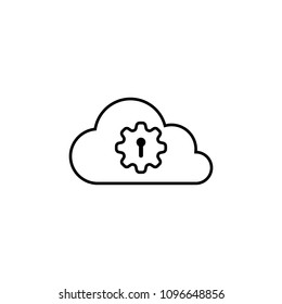 cloud mechanism icon. Element of cyber security icon for mobile concept and web apps. Thin line cloud mechanism icon can be used for web and mobile on white background