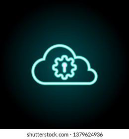 cloud mechanism neon icon. Elements of Virus, antivirus set. Simple icon for websites, web design, mobile app, info graphics