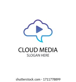 Cloud media logo vector design