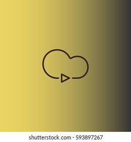 Cloud media play icon. Cloud with play button vector