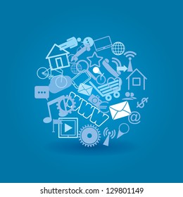 cloud media. social media elements. vector eps10