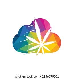 Cloud Medical cannabis marijuana vector logo design. Marijuana medical logo concept.	