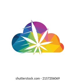 Cloud Medical cannabis marijuana vector logo design. Marijuana medical logo concept.	
