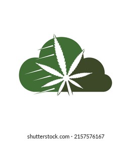 Cloud Medical cannabis marijuana vector logo design. Marijuana medical logo concept.	