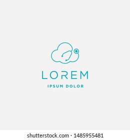 Cloud Medical Logo Design Vector Illustration sign