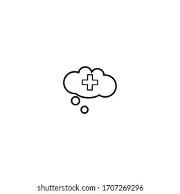 Cloud and medical sign icon.