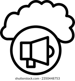 Cloud Megaphone Server Outline Icon