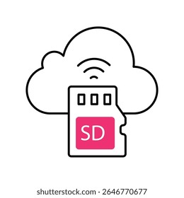 Cloud Memory  Vector Filled outline illustration style icon. EPS 10 file