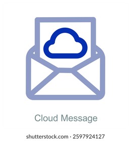 Cloud Message and communication icon concept