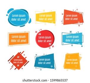 Cloud message set with text template vector isolated. Big sale in the shop, coupon with discount. Special offer, web banner tag element.
